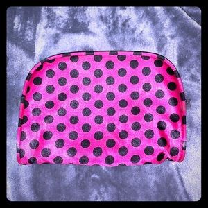 PINK. polkadot makeup bag.